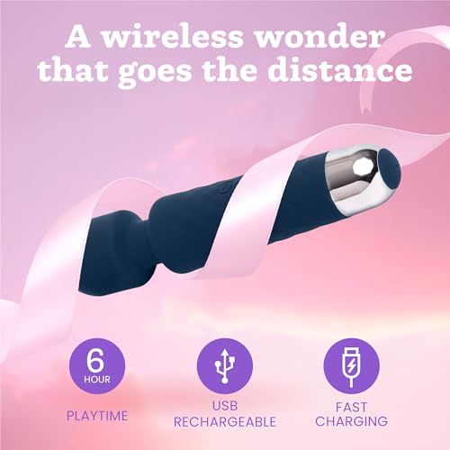 Image of Oliver James Wand Vibrator Sex Toy - 20 Patterns 8 Speeds Long Battery Life | Discreet Adult Toy Vibrating Dildo 6 Hour Battery Life Waterproof USB Rechargeable G Spot Vibrator for Deep Intense Pleasure