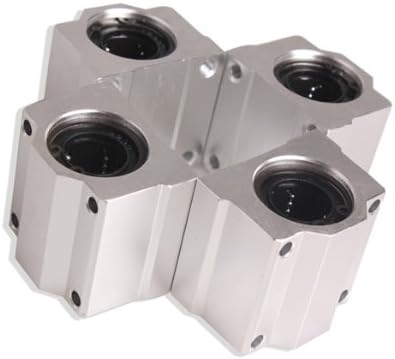 Vktech 4 Pcs SC20UU 20mm Aluminum Linear Motion Ball Bearing Slide Bushing for CNC