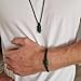 Dark green jade necklace and bracelet set for men, handmade jewelry