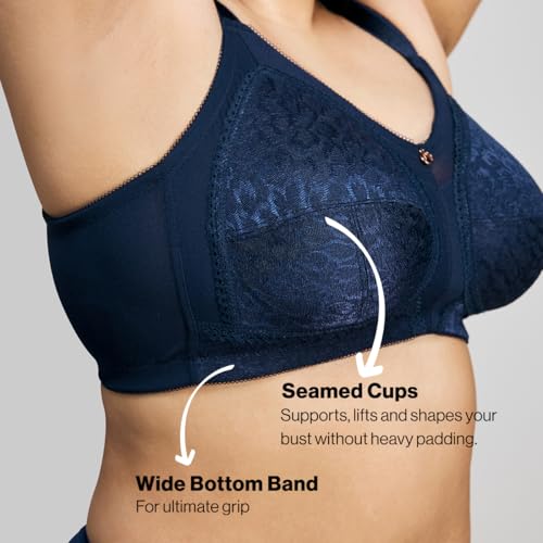 Image of NYKD NYB033 Wirefree Ultimate No Bulge, Shape & Support Non-Padded Lace Full Coverage Bra for Women
