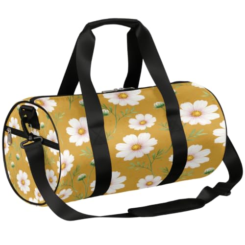 Bolsa de deporte ligera de flores con asas de mano y cremallera de seguridad