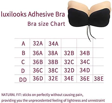 luxilooks Self Adhesive Bra 2 Pack, Strapless Backless Sticky Invisible Push up Silicone Reusable Bras for Women