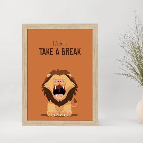 Image of ArtX Paper Cartoon Animals Motivational Quotes Wall Paintings For Kids Room, Funny Animals Kids Room Wall Frame, Decoration, A4 Size, Multicolor, Synthetic Wood, Set Of 6