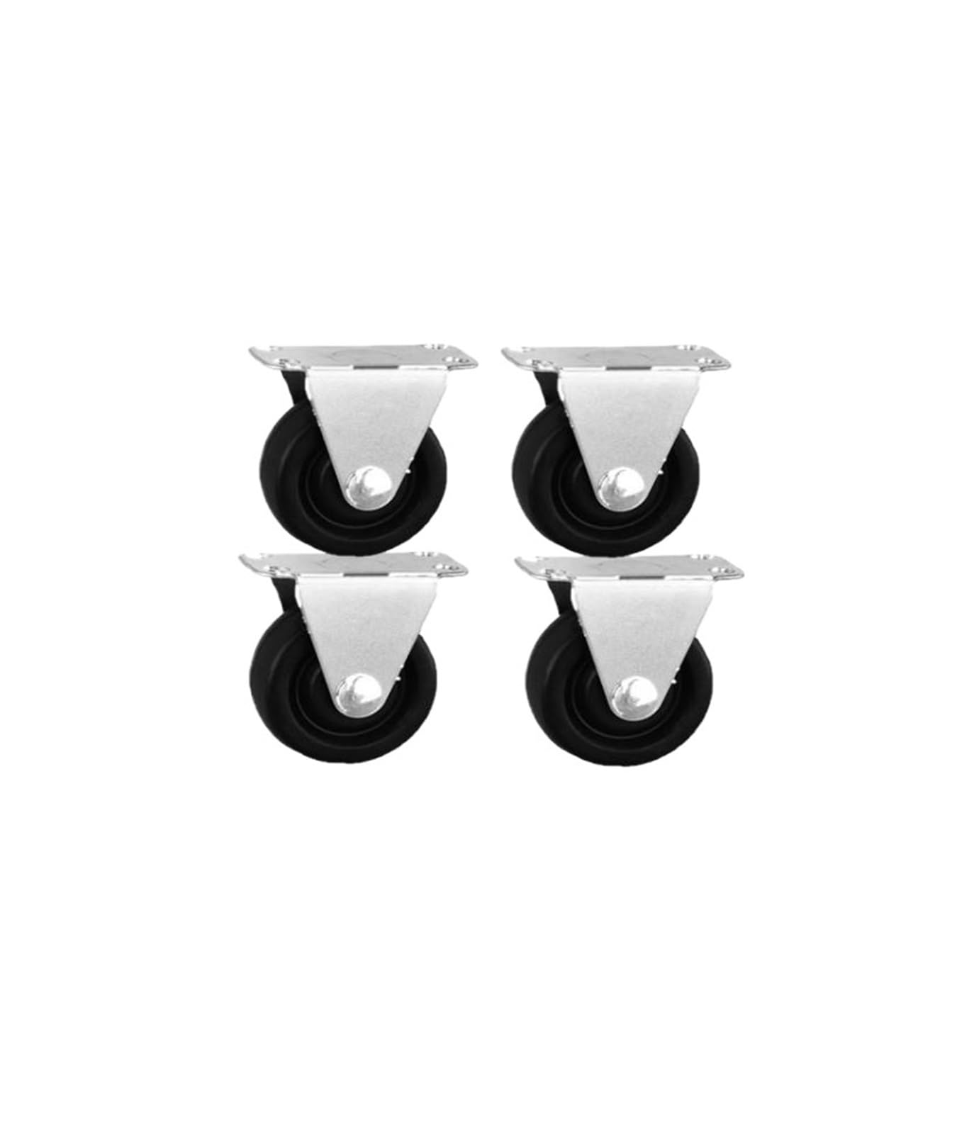 MXXDMOPD 4 Pieces/lot casters 1.5 inches Black Rubber Directional Wheels Lightweight Flat Fixed Silent wear-Resistant