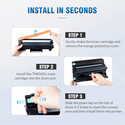 Image of TN830XL Remanufactured Toner Cartridge Replacement for Brother DCP L2640DW L2647DW HL L2420DW L2460DW L2460DWXL L2465DW L2480DW L2865DW MFC L2820DW L2900DWXL (2 Black)