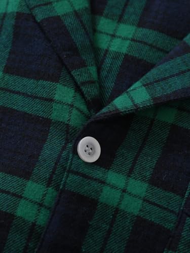 Latuza Men's Cotton Flannel Button Up Long Sleeve Pajama Shirt3