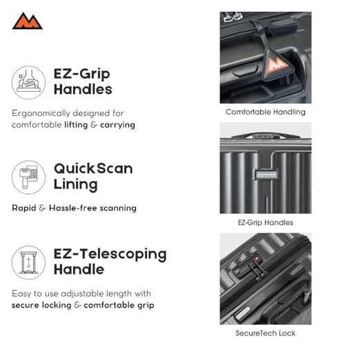 Image of MOVE-MEANT ROAMIFY Medium Cabin Suitcase 66 CM 8 Wheels Number Lock Poly Carbonate Dark Grey Trolley Bag for Men & Women | 360 Degree Wheeling System Luggage | Trolley Bags for Travel