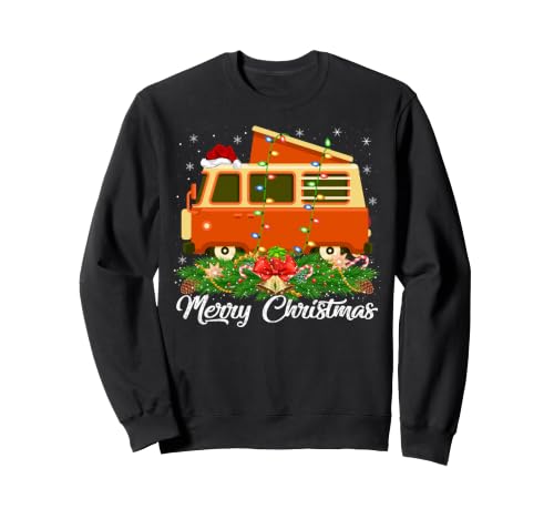 Camper Lover Matching Santa Hat Camper Van Christmas Sweatshirt