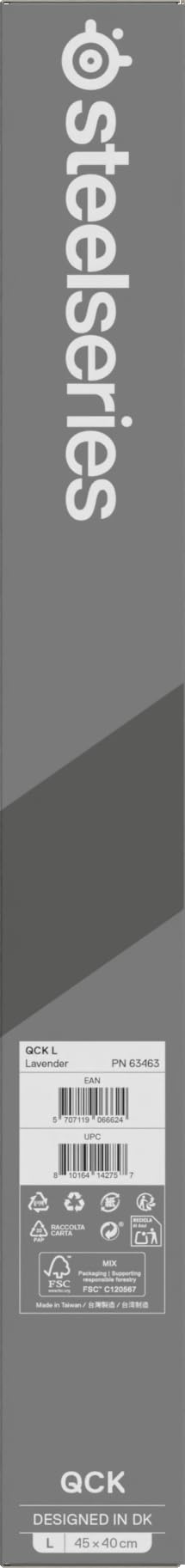 SteelSeries QcK Alfombrilla Gaming Grande - Lavender - Base Antideslizante - Seguimiento y Estabilidad Top - Optimizada para sensores - 450 mm x 400 mm - FPS, MOBA, RTS, MMO