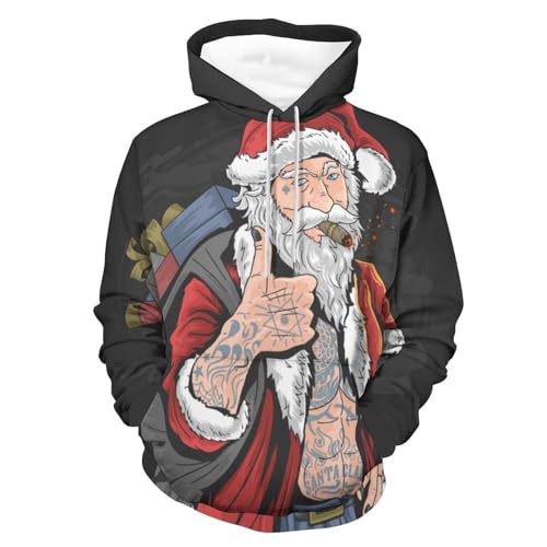Hoodie Père Noël à manches longues idéal pour vos soirées d'hiver en famille