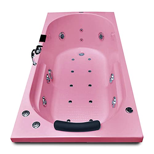 Image of MADONNA Divine 5.5 Feet Acrylic Bathtub with Whirlpool Massage, Bubble Bath, Back Massager and Filler System (Pink)