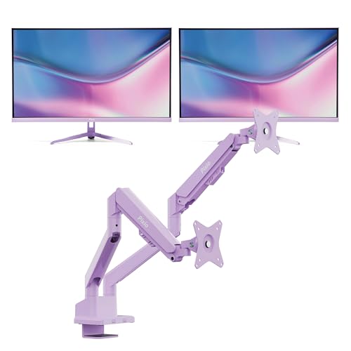 Image of Pixio Two PX278 Wave Purple 27 inch 180Hz Refresh Rate FHD 1440p Resolution Fast IPS Panel 1ms GTG Response Time Gaming Monitor and PS1D Wave Purple Dual Monitor Arm