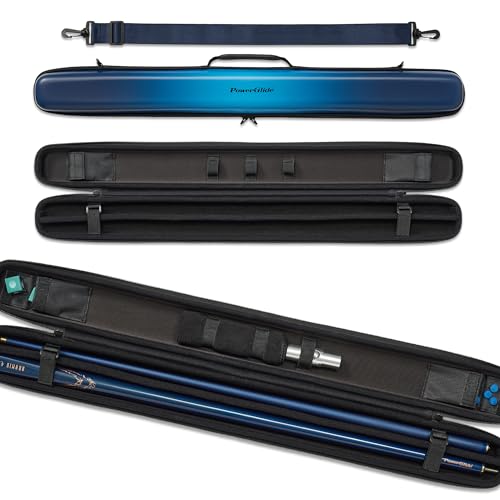POWERGLIDE Snooker Pool or Billiard Cue Case, Blue, Holds 1 50/50 Jointed Cue - Image 2