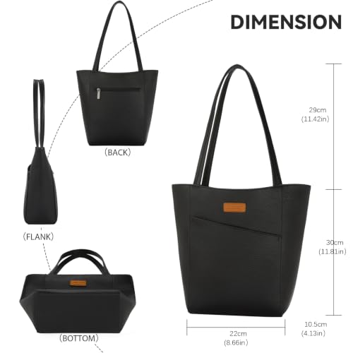 Image of Tote Bag for Women,Large Capacity Straw&Vegan Leather Tote Purses for Women,Shoulder Bags For Daily Travel Work Beach