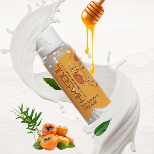 Image of Teen Anti-Acne Cream | Ideal for Ages 13 to 19 (Teen) | Natural Lightweight Moisturizer with Tea Tree Oil Neem Niacinamide & Himalayan Seabuckthorn | BHA-Based Acne Treatment | Soothes Hydrates & Clears Breakouts | Paraben-Free Sulfate-Free Vegan | 50 g