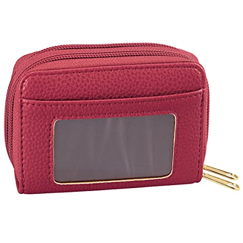RFID Zip Around Wallet, Red