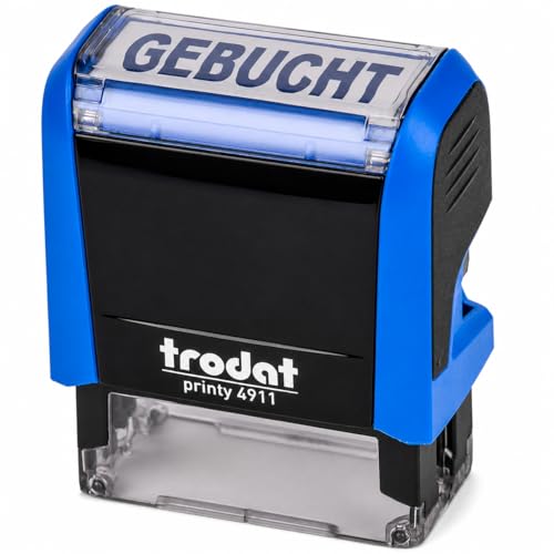 Trodat Printy 4911 GEBUCHT blau – selbstfärbender Bürostempel...