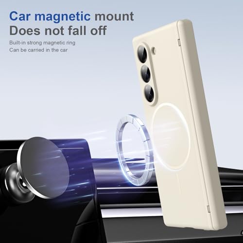 Coque silicone pour Samsung Z Fold6 magnétique blanche antichoc