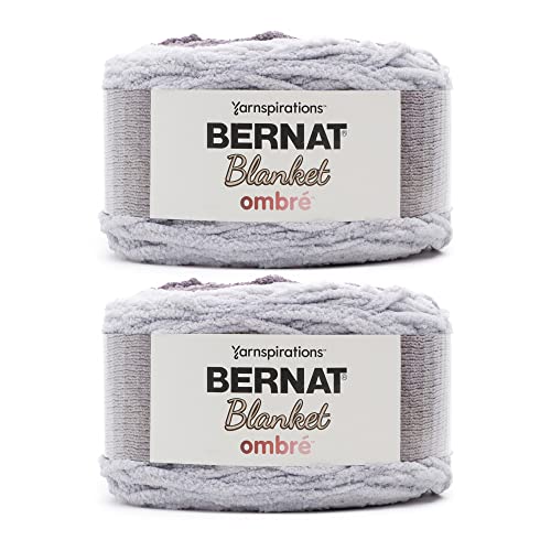 Image of Bernat Blanket Ombre Yarn for Crocheting Soft, Charcoal, 2-Pack | #6 Super Bulky Yarn, 100% Polyester, Soft Plush Ombre Yarn for Crochet, Knitting & Crafts, 220yds, 300g /10.5oz per skein