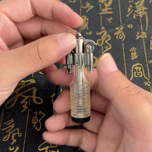 Encendedor portátil metálico retro cromado miniatura 5