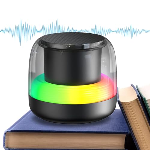 Altavoz pequeño - Altavoz inalámbrico 5.0 Subwoofer con luz RGB | Reproductor de música portátil 7 luces de degradado preestablecidas para dormitorios al aire libre áreas de viaje sala de estar