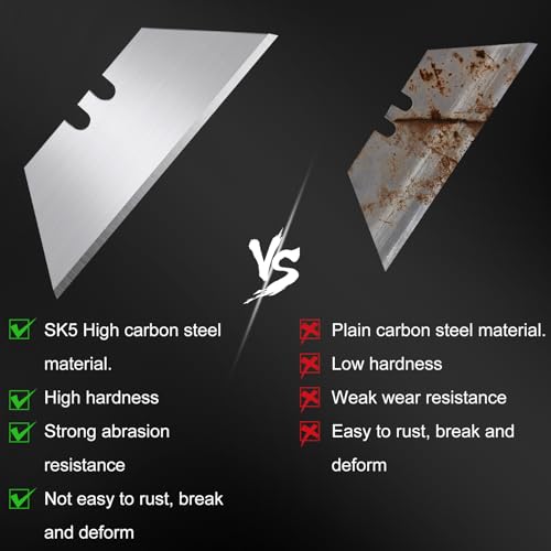 image for Romeda 100 Pcs Utility Knife Blade, SK5 High Carbon Steel Box Cutter B