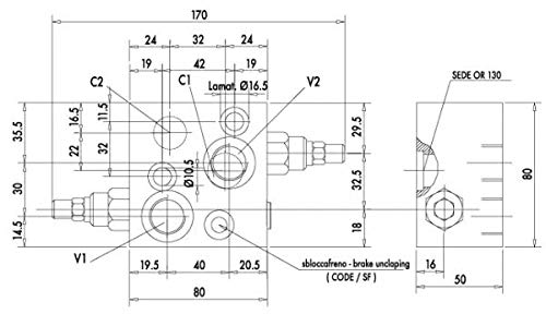 Senkbremsventil mit Bremsenlüftanschluss für CPMS Hydraulikmotor