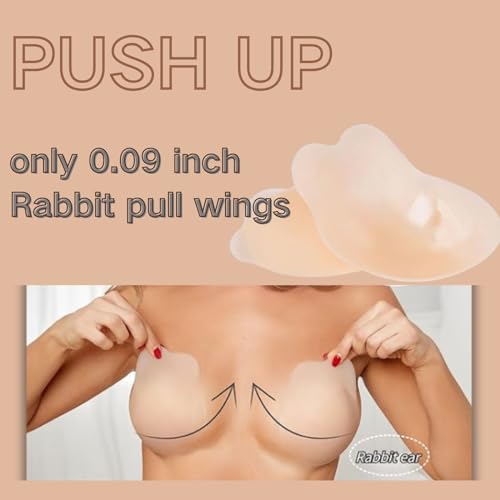 Added Lift Ultra-Thin Sticky Petals Nipple Covers for Women Adhesive Strapless Bras Backless Silicone Pasties creme2