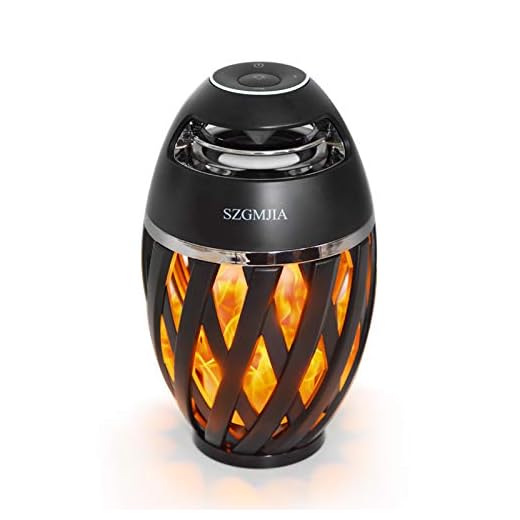 Gejiaseller Led Flame Speakers, Flame Torch Atmosphere Speaker Bluetooth 4.2 Wireless Portable Outdoor HD Audio Waterproof Speaker with LED Flickers Warm Night Lights for iPhone/iPad/Android