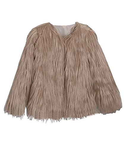 FYEARFOX Women’s Plus Size Fall Open Front Cardigan Faux Fur Coat Shaggy Long Sleeve Jacket Warm Coat