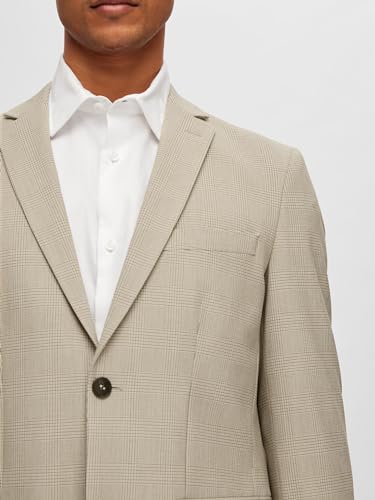 Blazer Flex Selected Homme Liam check sable extensible taille 36 confortable - 5