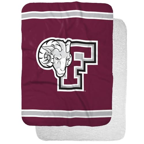 Fordham University Primary Logo Stripes Logo Dots Sherpa Blanket, Warm Soft Cozy 30"X40"