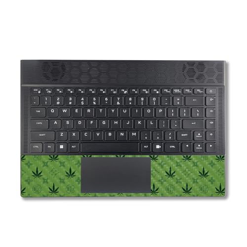 Image of MightySkins Carbon Fiber Skin Compatible with Alienware X14 R2 (2023) Full Wrap Kit - CBD Green | Protective, Durable Textured Carbon Fiber Finish | Easy to Apply & Change Styles | Made in The USA