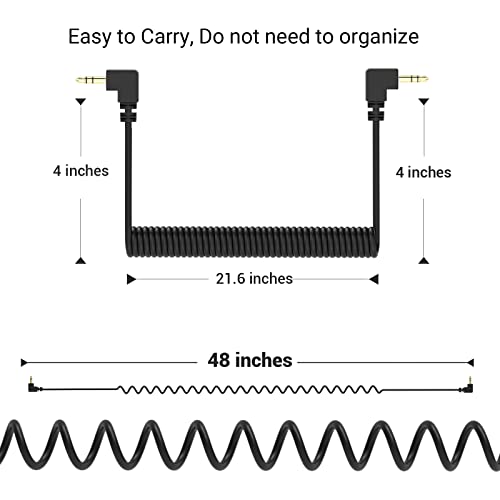 Cable de audio coaxial Cubilux 3.5mm macho a macho 1.8 ft miniatura 6