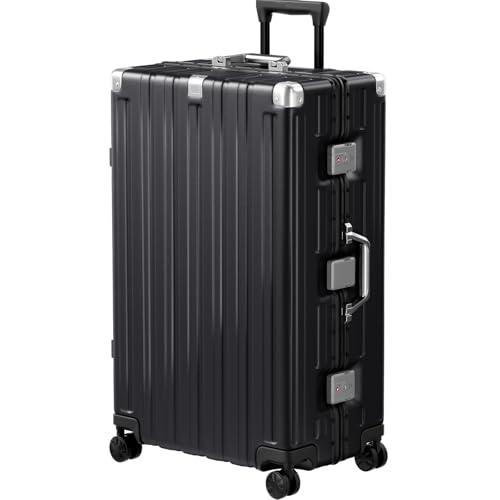 Krute Luggage 28 Inch Checked Suitcase with Spinner Wheels Zipperless Aluminum Frame Luggages TSA...