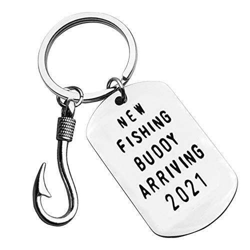 New Dad Keychain New Dad Gifts New Fishing Buddy Arriving 2021 Keychain New Grandpa Gifts First Time Dad Gifts Pregnancy Announcement Gifts for New Dad