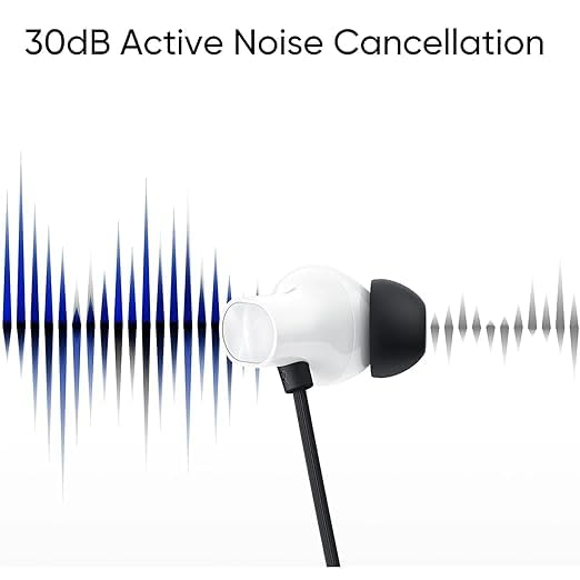 Image of Realme Buds Wireless 3 Bluetooth Neckband Headphones, 13.4mm Driver, 32H Playtime, AI ENC Noise Cancellation, IP55, Bluetooth 5.4 White RA55