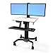 Ergotron – WorkFit-C Dual Monitor Mobile Standing Desk, Rolling Sit Stand Workstation – for 2 Monitors Up to 24 Inches, 6 to 14 lbs Each