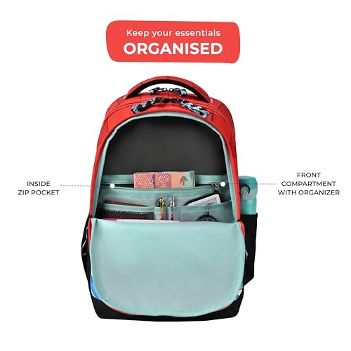 Image of Gear Shuffle 4 Compartment Backpack 17 inch /31L Medium Water Resistant School Bag /Casual 4 Compartment Backpack /Daypack /Kids Bag for Boys /Girls (Red-Blue)