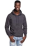 Russell Athletic Men's Cotton Rich Fleece Hoodie, Charcoal Grey Heather, L