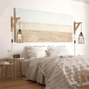 Industrial Plug in Wall Sconce Set of 2, with 8.2ft Hemp Rope Cord, On/Off Switch,Farmhouse Wall Light with Metal Shade and Wood Bracket for Bedroom Living Room. Industrial Plug in Wall Sconce Set of 2 with 82ft Hemp Rope Cord OnOff SwitchFarmhouse Wall Light with Metal Shade and Wood Bracket for Bedroom Living Room