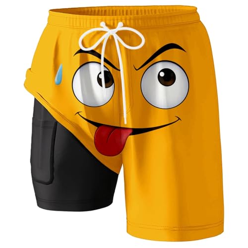 Short de bain homme double couche imprimé séchage rapide confort