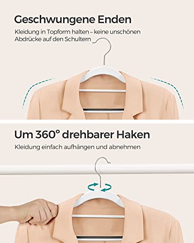 SONGMICS Kleiderbügel 50er Set, Bügel aus Kunststoff, rutschfest, platzsparend, Dicke 0,5 cm, 42 cm lang… – Ansicht 4