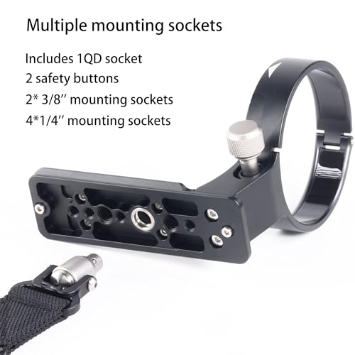 Collar para lente ZZQ&CCF para Nikon Z 180-600 mm f/5.6-6.3 VR, pie de reemplazo con mango antideslizante de silicona, conector QD y tipo Arca miniatura 4