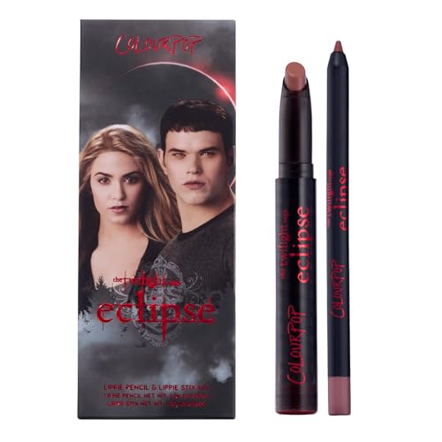 ColourPop x The Twilight Saga Eclipse Lip Kit - Pinky Nude Lip Combo with Lippie Stix Lipstick + Lippie Pencil - Long Lasting Ultra-Pigmented Cream Finish - Opposites Attract (2 Count)