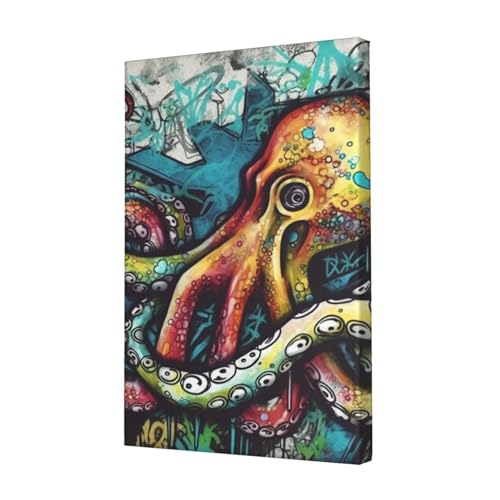 Poster mural pieuvre colorée pour sublimer votre chambre et salon