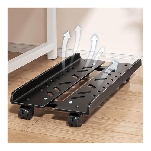 Soporte móvil para torre de computadora para caja PC, ajustable con 4 ruedas giratorias, compatible con la mayoría de PC, para uso bajo escritorio miniatura 4