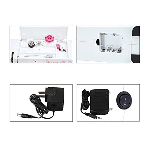 Machine à coudre électronique portable blanche pour débutants avec points ajustables