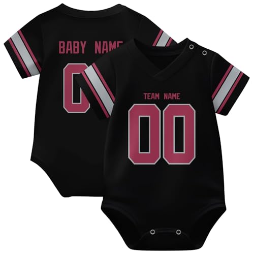 Image of KREDE Baby Clothes Unisex Bodysuit Jersey Style Custom Name Number for Baby Boys