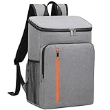 Mochila Térmica Grande 20L Cooler Portátil Resistente Impermeável Piqueniques Viagens Esportes Ar Livre(Cinza)